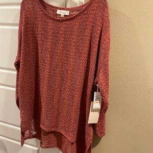 NWT Two by Vince Camuto knit top, earth pink, 2X